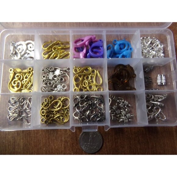 Mixed Jewelry Making Clasps in Container - Picture 1 of 3